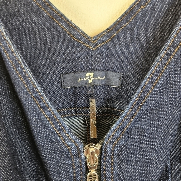 7 for all Mankind exposed Zipper denim Bodycon Dress Size Medium - Picture 4 of 8